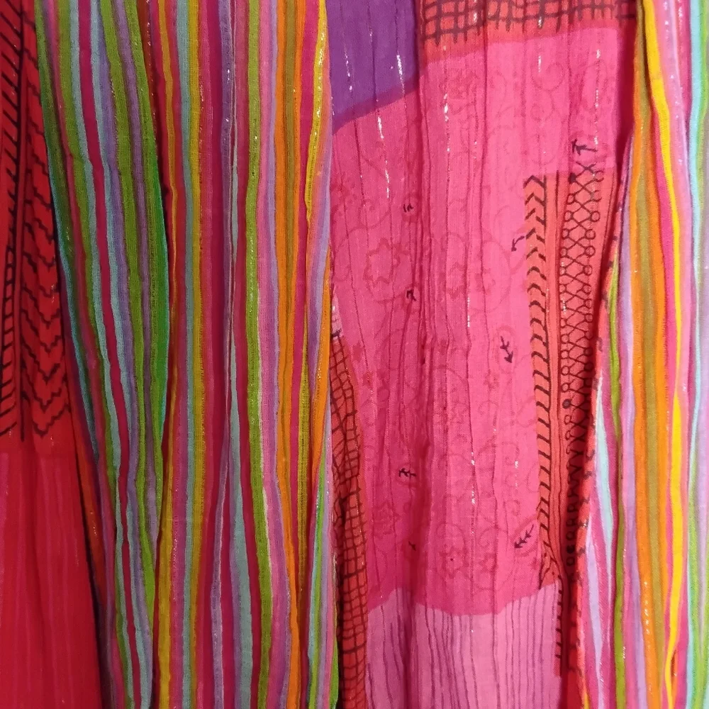 Soft Surroundings Women's XS Colorful Boho Peasant Pull-on Striped Maxi Skirt - Picture 5 of 6